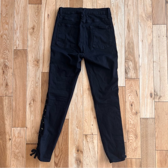 Good American Womens Black Skinny Side Lace Up Jeans Size 4/27 - Picture 8 of 8